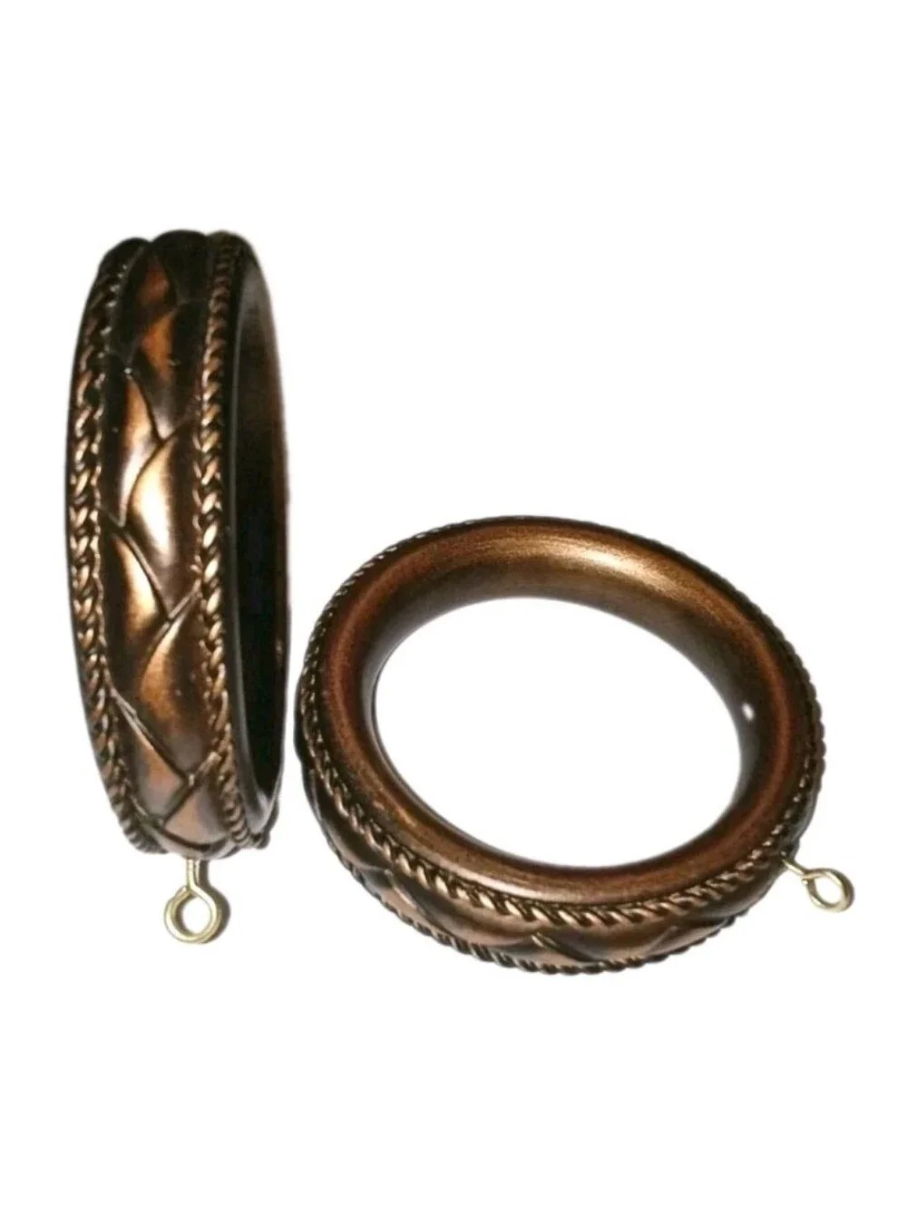 (3) Drapery Curtain Rod Rings. Select Bradford Design. Resin-Wood. 3 1/4